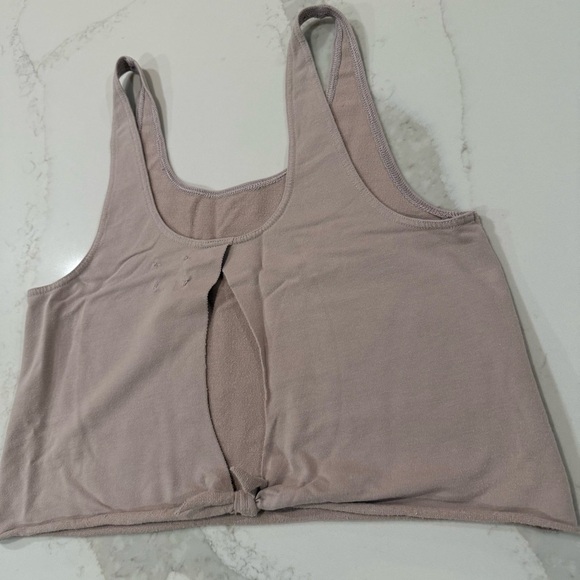 Offline by Aerie Top Notch TieBack Athleisure Cropped TankTop Womens Small Taupe - Picture 4 of 6